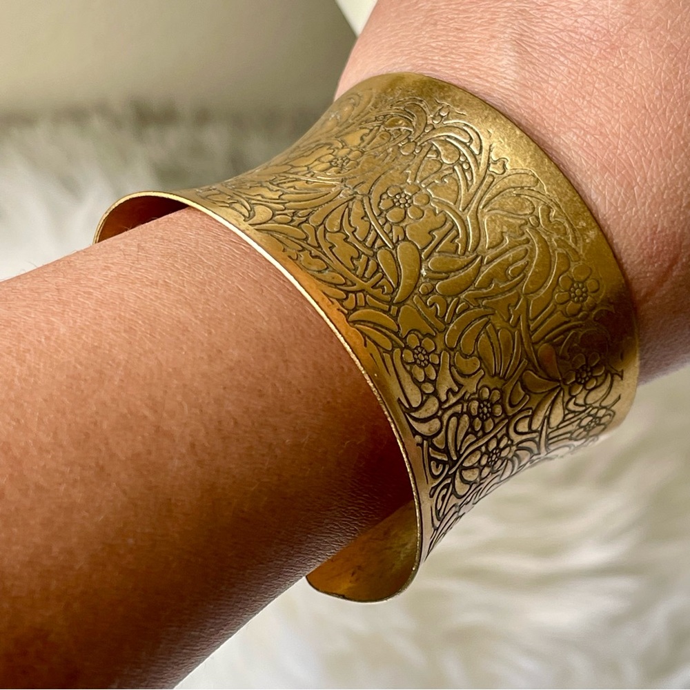 PILGRIM | Bohemian Nature | Impressed Art Nouveau Inspired Design |Cuff Bracelet